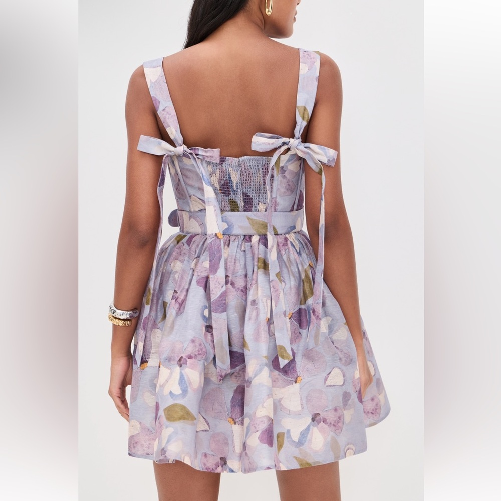 Zimmermann Lavender Floral Mini Dress - Picture 2 of 8